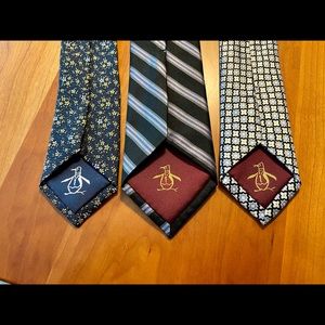 Original Penguin skinny ties—three in bundle.